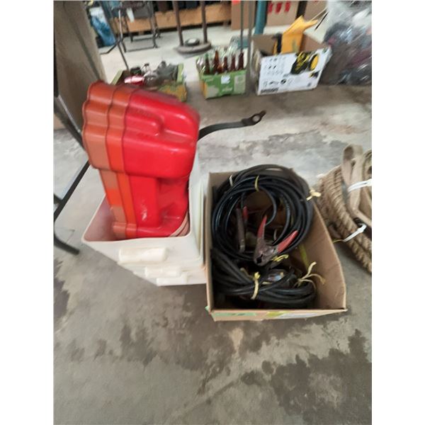 Battery Jumper Cables and Gas Cans