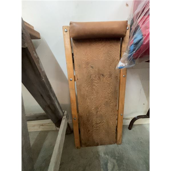 Wooden Automotive Creeper with Headrest