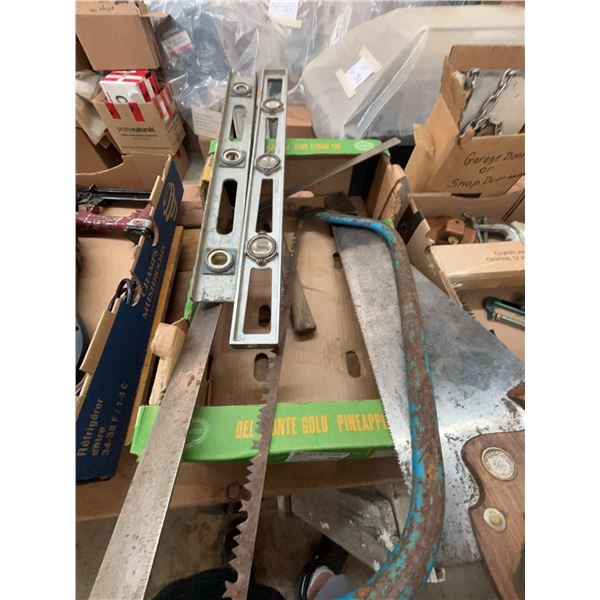 Stanley Levels and Assorted Hand Saws