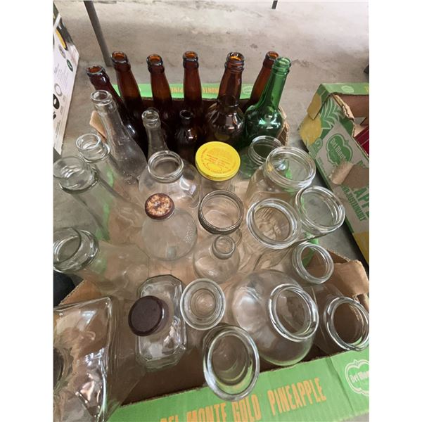 Glass Bottles and Metal Can