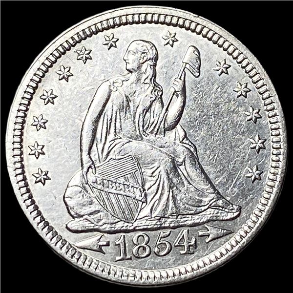 1854 Arrows Seated Liberty Quarter CLOSELY  UNCIRCULATED
