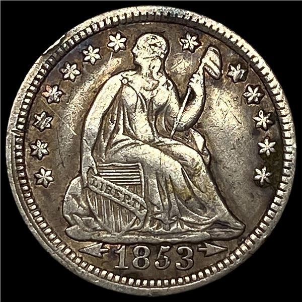 1853 Arrows Seated Liberty Half Dime HIGH  GRADE