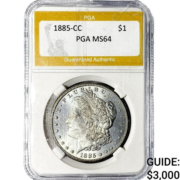 1885-CC Morgan Silver Dollar PGA MS64