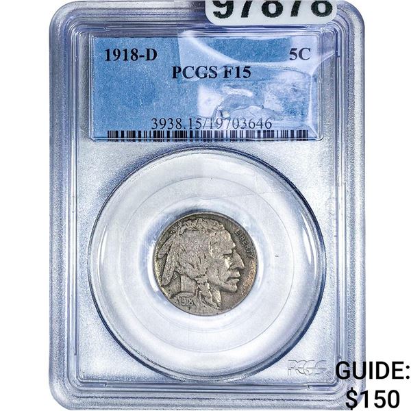 1918-D Buffalo Nickel PCGS F15