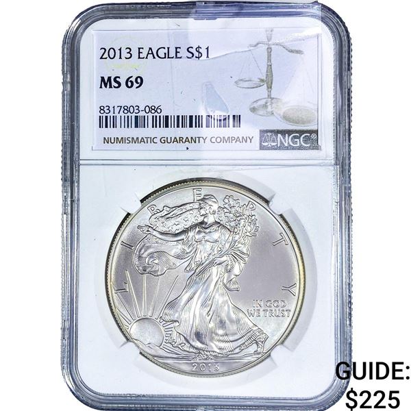 2013 Silver Eagle NGC MS69