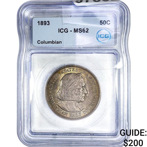 1893 Columbian Expo Half Dollar ICG MS62