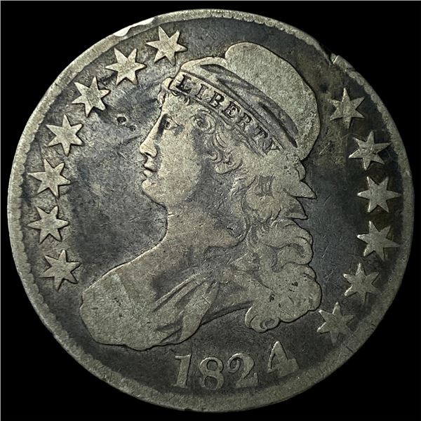1824 Capped Bust Half Dollar NICELY  CIRCULATED