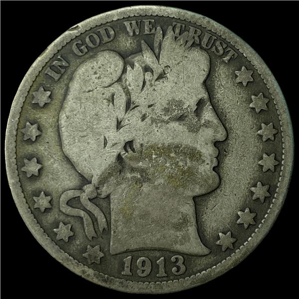 1913 Silver Barber Half Dollar NICELY  CIRCULATED