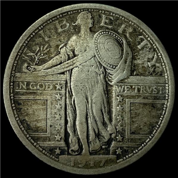 1917 Type 1 Standing Liberty Quarter LIGHTLY  CIRCULATED