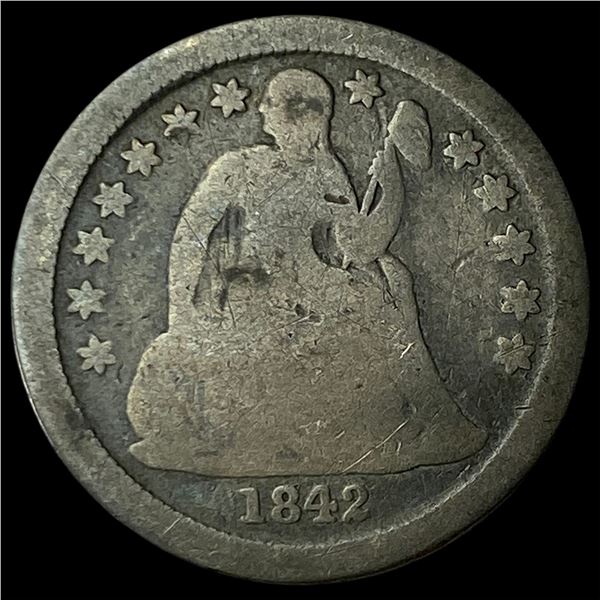 1842-O Silver Seated Liberty Dime NICELY  CIRCULATED