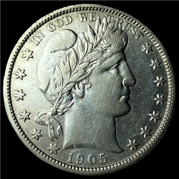 1905-S Silver Barber Half Dollar NEARLY  UNCIRCULATED