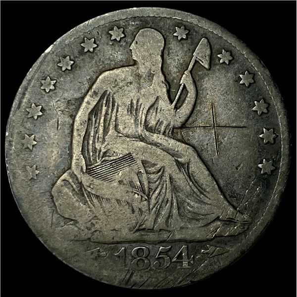 1854-O Arrows Seated Liberty Half Dollar  NICELY CIRCULATED