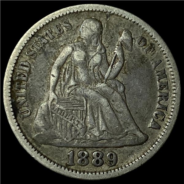 1889 Seated Liberty Dime NEARLY UNCIRCULATED