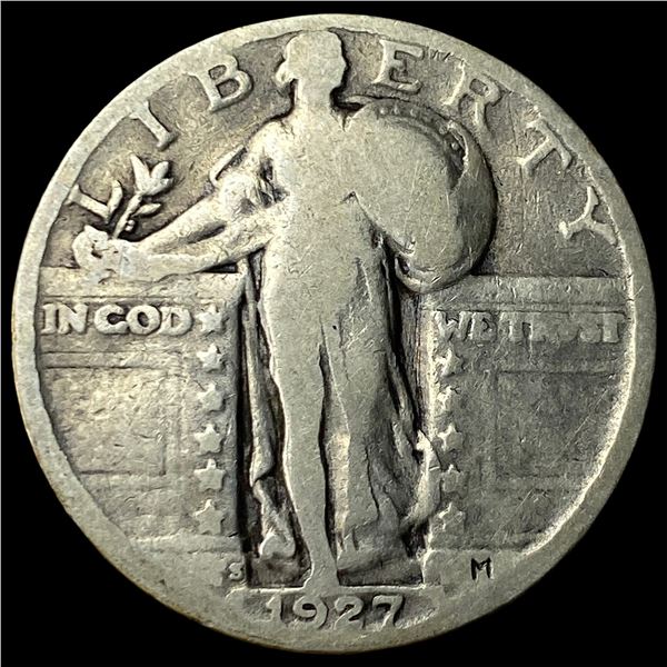 1927-S Silver Standing Liberty Quarter  LIGHTLY CIRCULATED