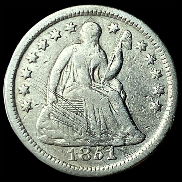1851-O Silver Seated Liberty Half Dime ABOUT  UNCIRCULATED