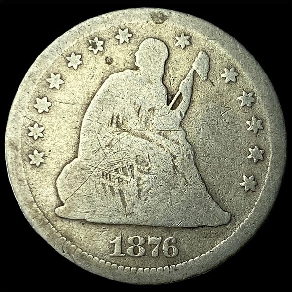 1876 Silver Seated Liberty Quarter NICELY  CIRCULATED