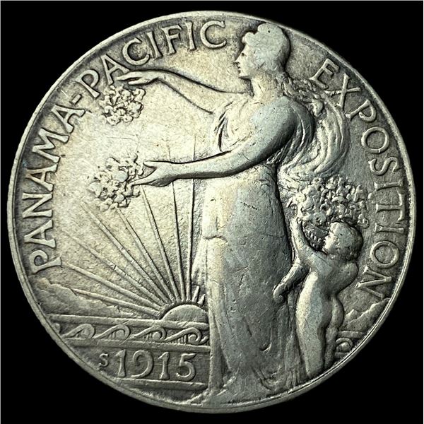 1915-S Silver Panama-Pacific Half Dollar  NEARLY UNCIRCULATED