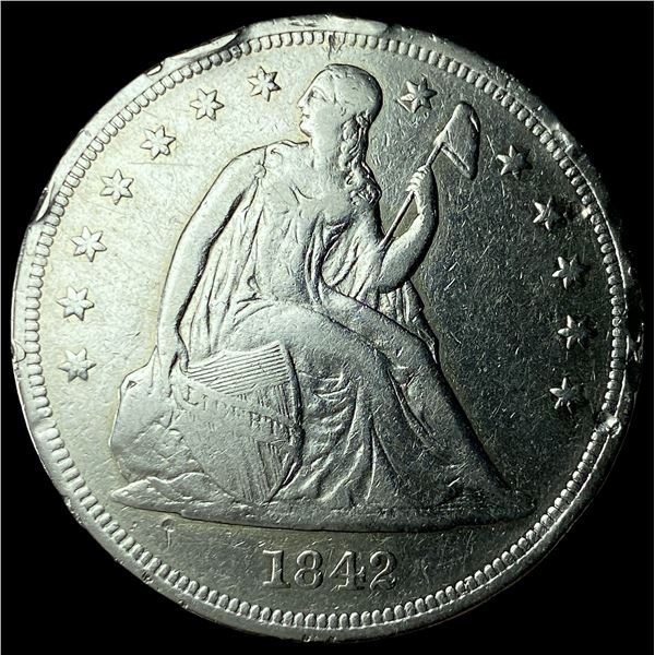 1842 Silver Seated Liberty Dollar HIGH GRADE