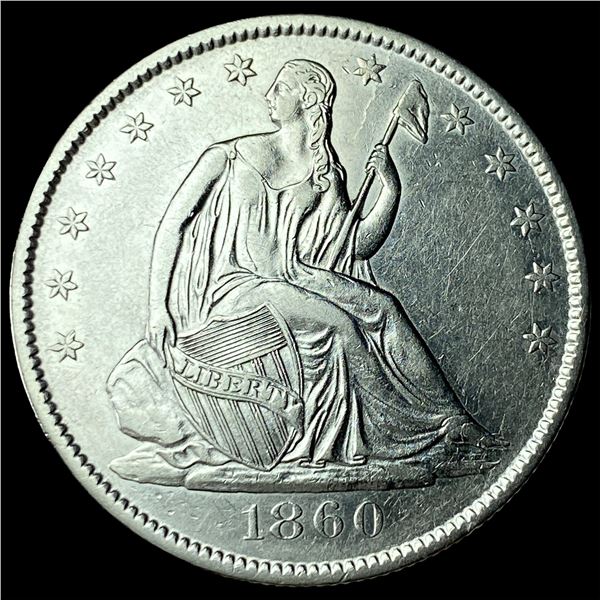 1860-O Silver Seated Liberty Half Dollar  CLOSELY UNCIRCULATED