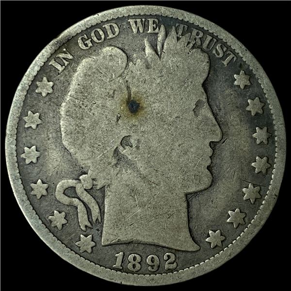 1892 Silver Barber Half Dollar NICELY  CIRCULATED