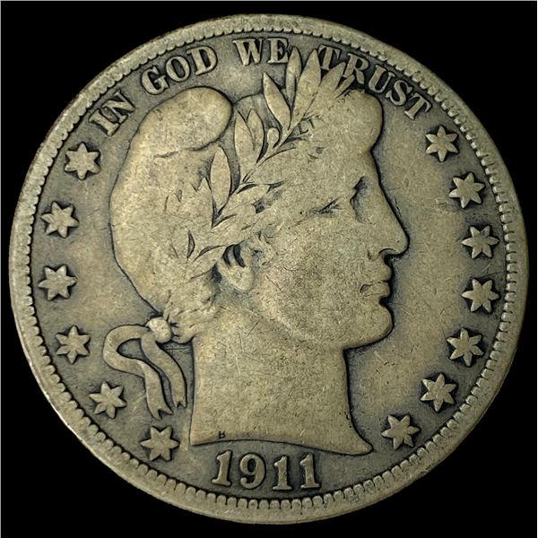 1911-D Silver Barber Half Dollar LIGHTLY  CIRCULATED