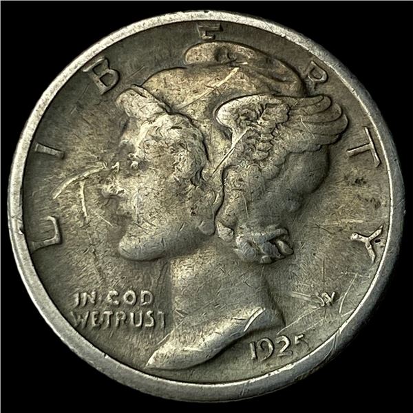 1925-S Silver Mercury Dime NEARLY  UNCIRCULATED