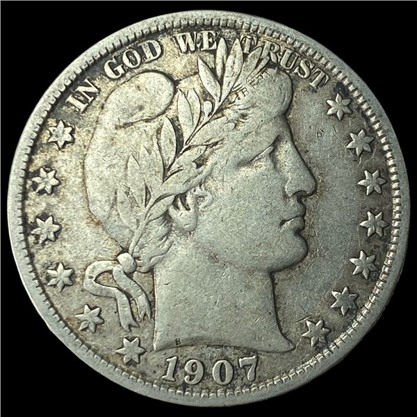 1907-D Silver Barber Half Dollar LIGHTLY  CIRCULATED