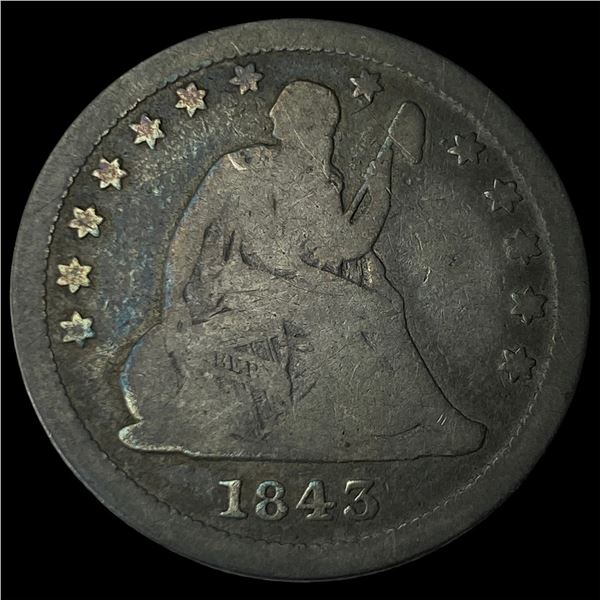 1843 Seated Liberty Quarter LIGHTLY  CIRCULATED