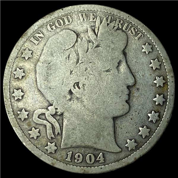 1904-S Silver Barber Half Dollar LIGHTLY  CIRCULATED