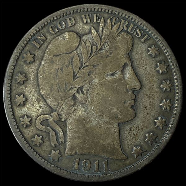 1911 Silver Barber Half Dollar LIGHTLY  CIRCULATED