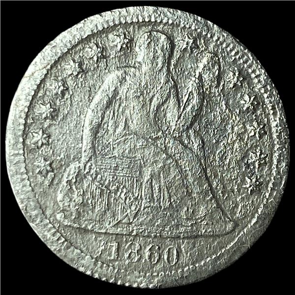 1860-S Silver Seated Liberty Dime NICELY  CIRCULATED