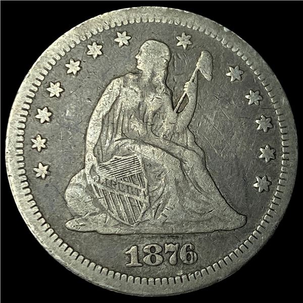 1876-S Silver Seated Liberty Quarter NICELY  CIRCULATED