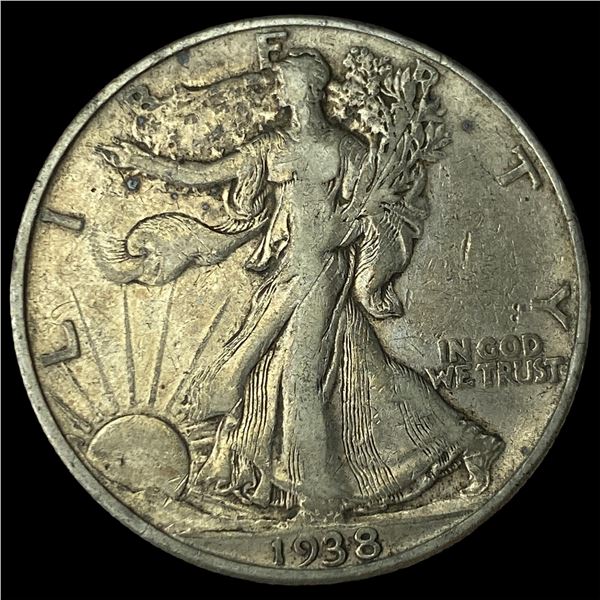 1938-D Silver Walking Liberty Half Dollar  NEARLY UNCIRCULATED