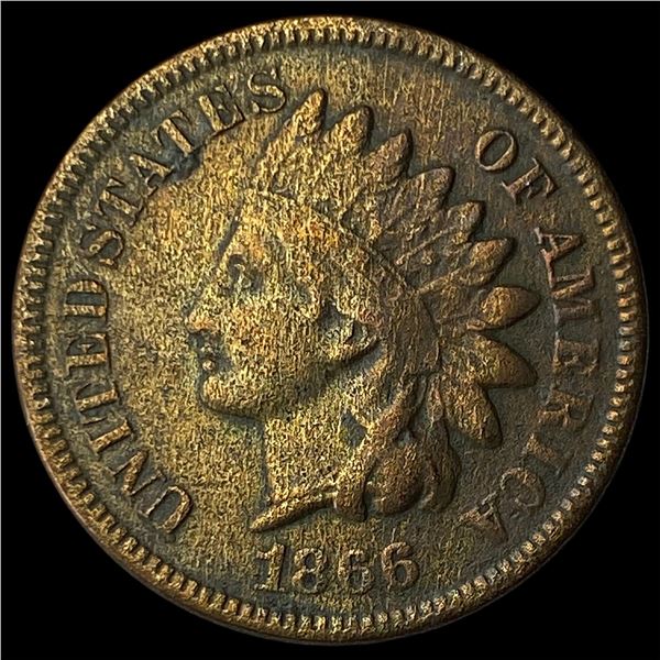 1866 Indian Head Cent ABOUT UNCIRCULATED
