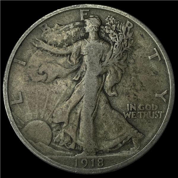 1918 Walking Liberty Half Dollar LIGHTLY  CIRCULATED