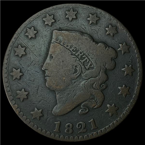 1821 Coronet Head Large Cent NICELY  CIRCULATED