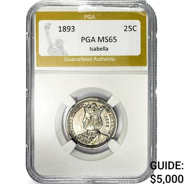 1893 Isabella Silver Quarter PGA MS65