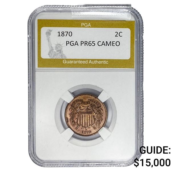1870 Two Cent Piece PGA PR65 CAMEO