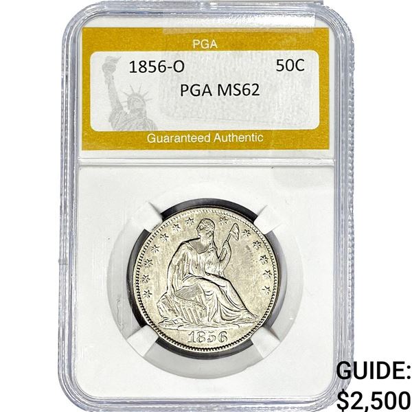 1856-O Seated Liberty Half Dollar PGA MS62