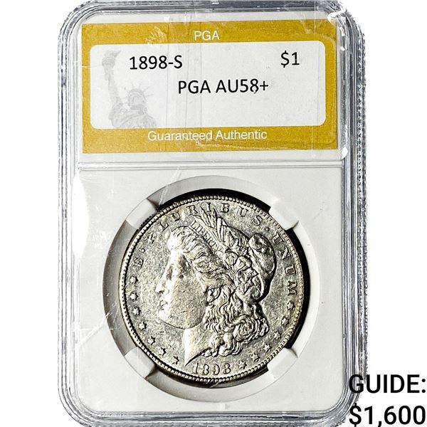 1898-S Morgan Silver Dollar PGA AU58+