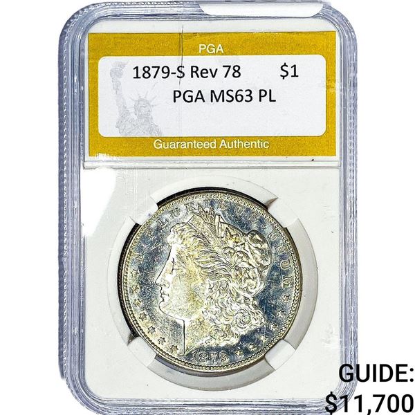1879-S REV 78 Morgan Silver Dollar PGA MS63 PL