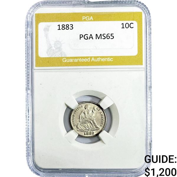 1883 Seated Liberty Dime PGA MS65