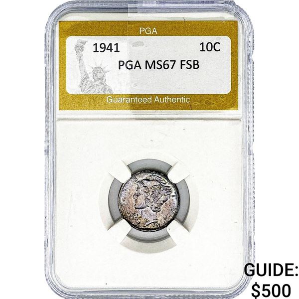 1941 Mercury Silver Dime PGA MS67 FSB