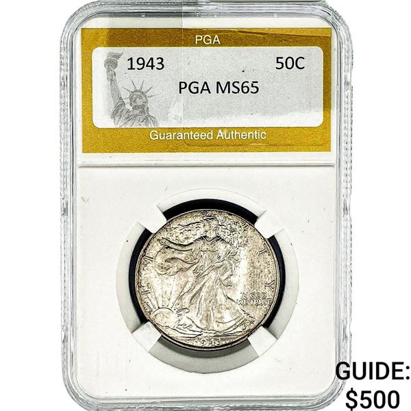 1943 Walking Liberty Half Dollar PGA MS65
