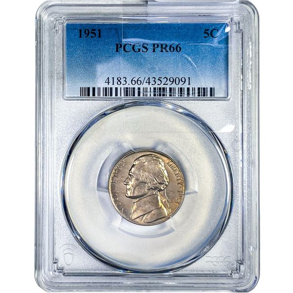 1951 Jefferson Nickel PCGS PR66