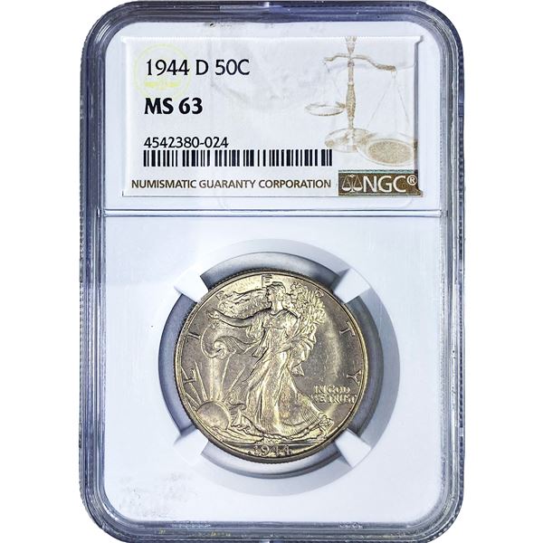 1944-D Walking Liberty Half Dollar NGC MS63