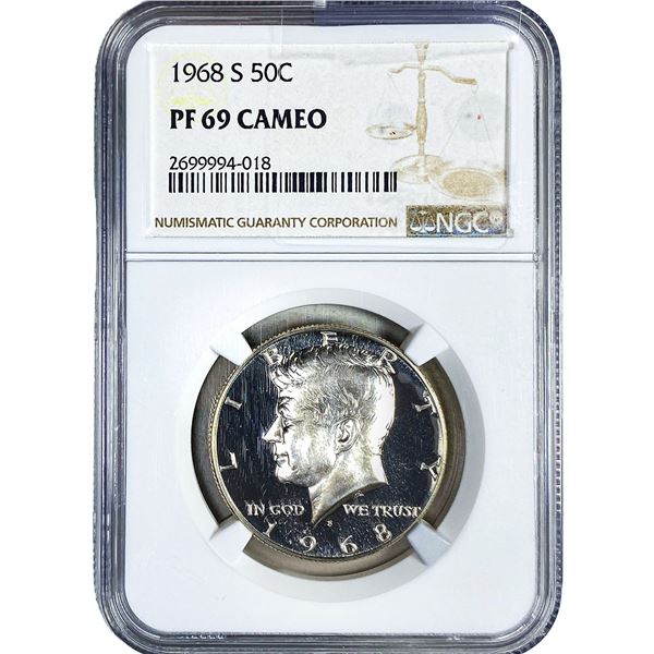 1968-S Kennedy Half Dollar NGC PF69 CAMEO