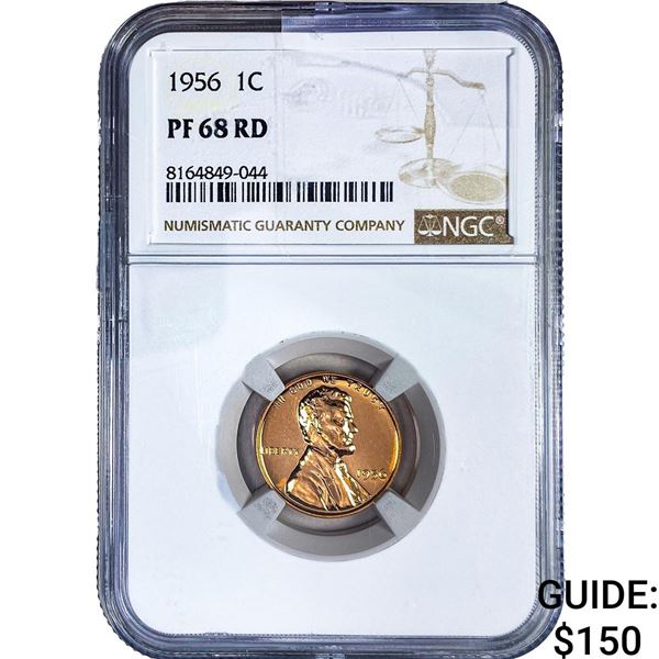 1956 Wheat Cent NGC PF68 RD