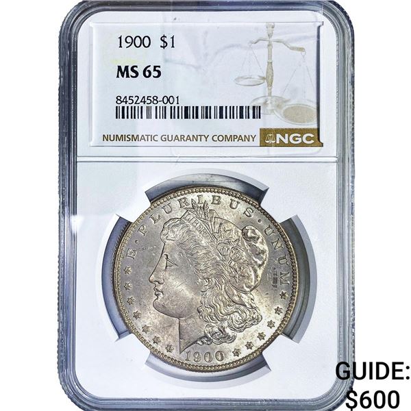 1900 Morgan Silver Dollar NGC MS65