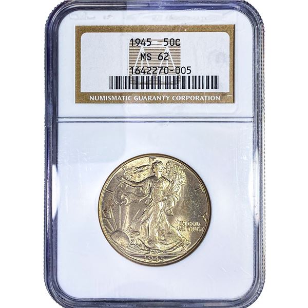 1945 Walking Liberty Half Dollar NGC MS62